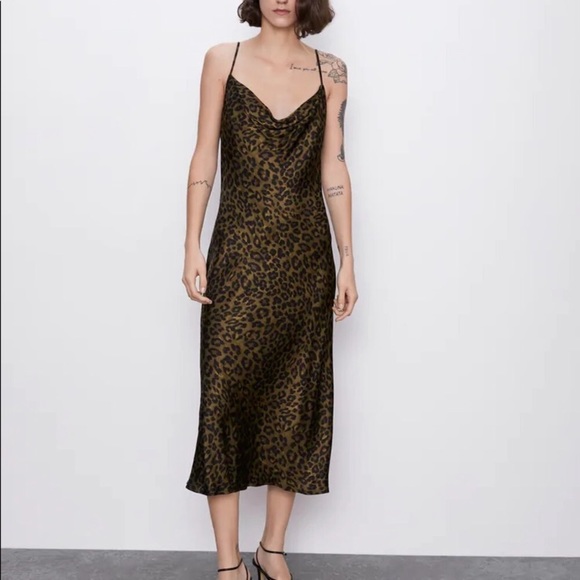 Zara Dresses & Skirts - ZARA ANIMAL PRINT SLIP DRESS